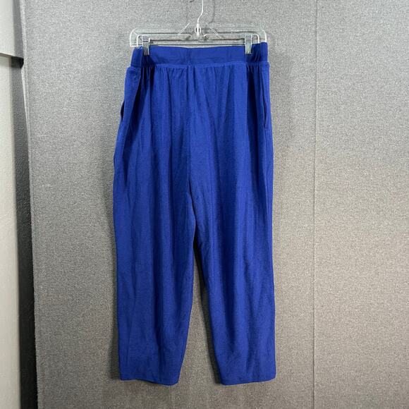 Candace Cameron Bure Terry Cloth Crop Beach Pant Clematis Blue Petite Medium - Picture 2 of 9